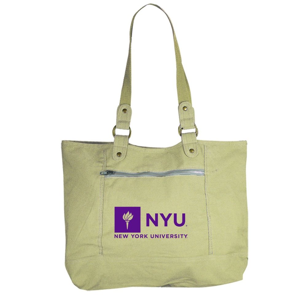 NYU Womens Sideline Canvas Tote Bag